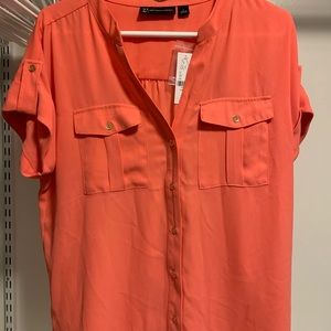 New York and Company Large Coral Blouse